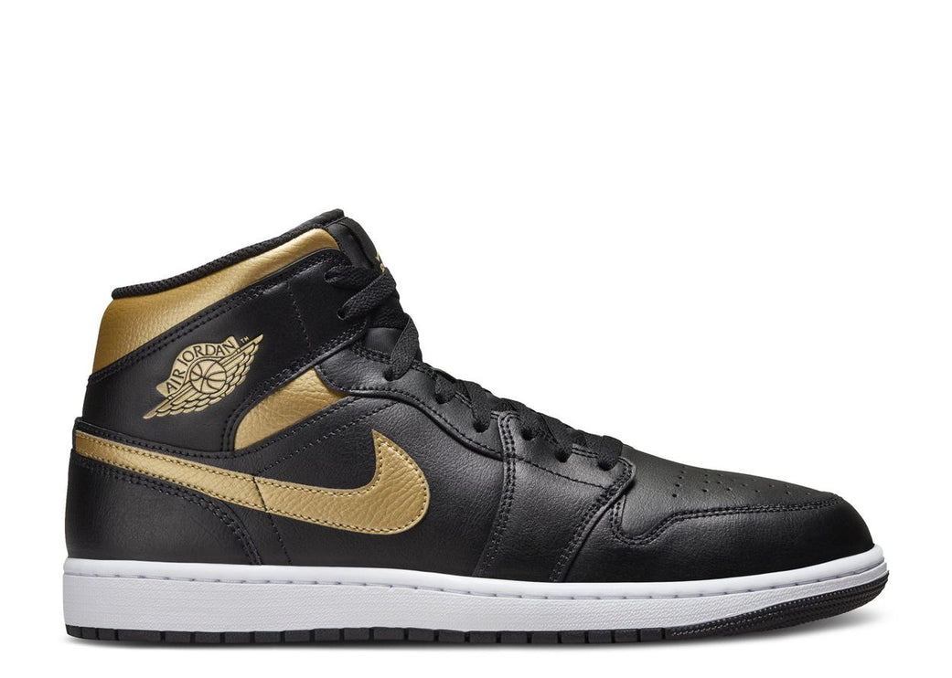 AIR JORDAN 1 MID 'BLACK METALLIC GOLD'