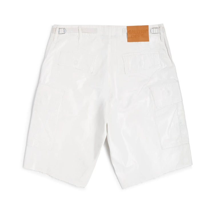 GALLERY DEPT. WHITE FOIL CARGO SHORTS