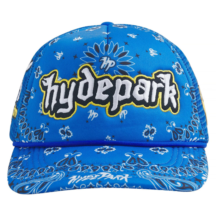 HYDE PARK BANDANA TRUCKER HAT ‘BLUE’