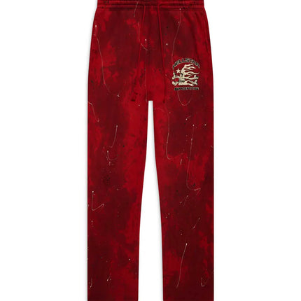 HELLSTAR SPORTS RED TYE-DYE SKULL SWEATPANTS