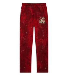 HELLSTAR SPORTS RED TYE-DYE SKULL SWEATPANTS