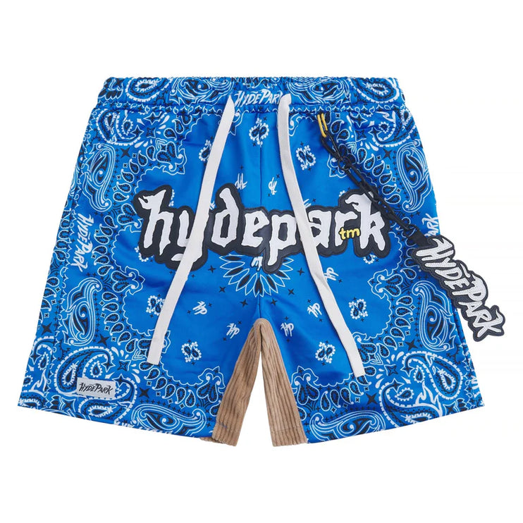 HYDE PARK BANDANA MASH UP SHORTS BLUE