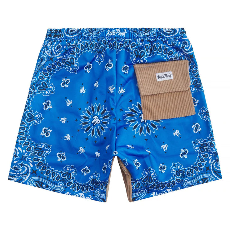 HYDE PARK BANDANA MASH UP SHORTS BLUE