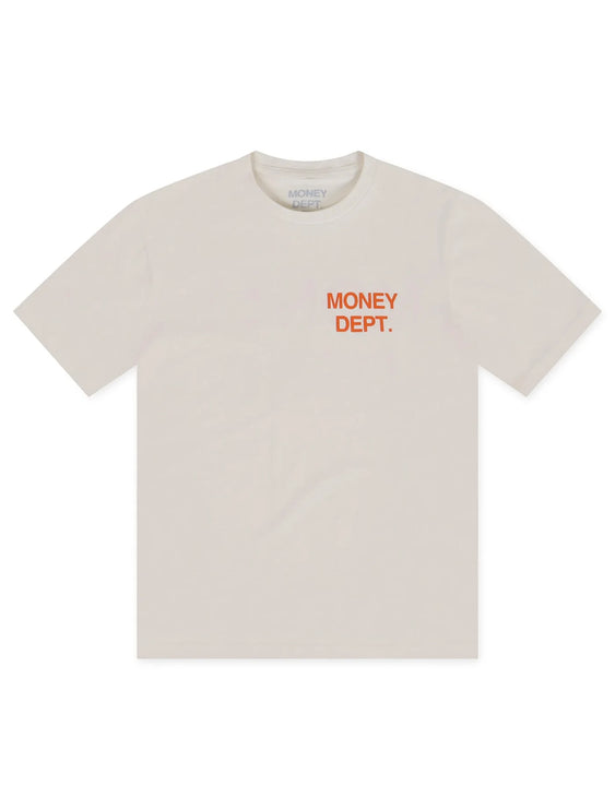 Money Dept. Los Angeles Heavyweight Tee - Cream/Orange