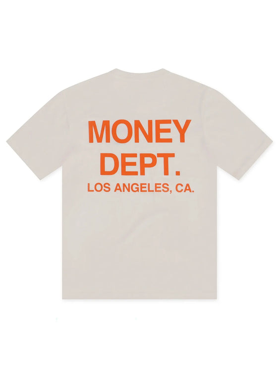 Money Dept. Los Angeles Heavyweight Tee - Cream/Orange