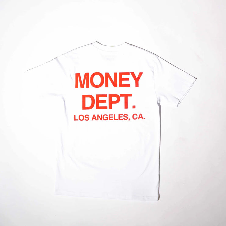 Money Dept. Los Angeles Heavyweight Tee - White/red