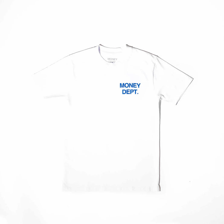 Money Dept. Los Angeles Heavyweight Tee - White/royal Blue